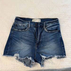 Abercrombie & Fitch Distressed Blue Jean Shorts